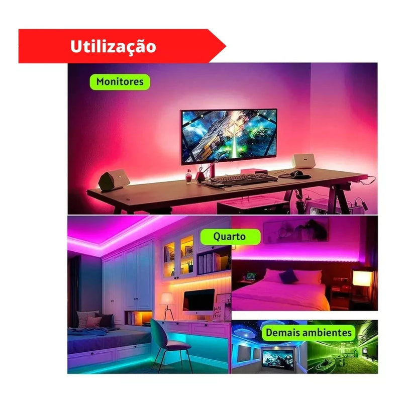 Fita de led RGB Sv7®- Aumente o FPS de todo seu setup!