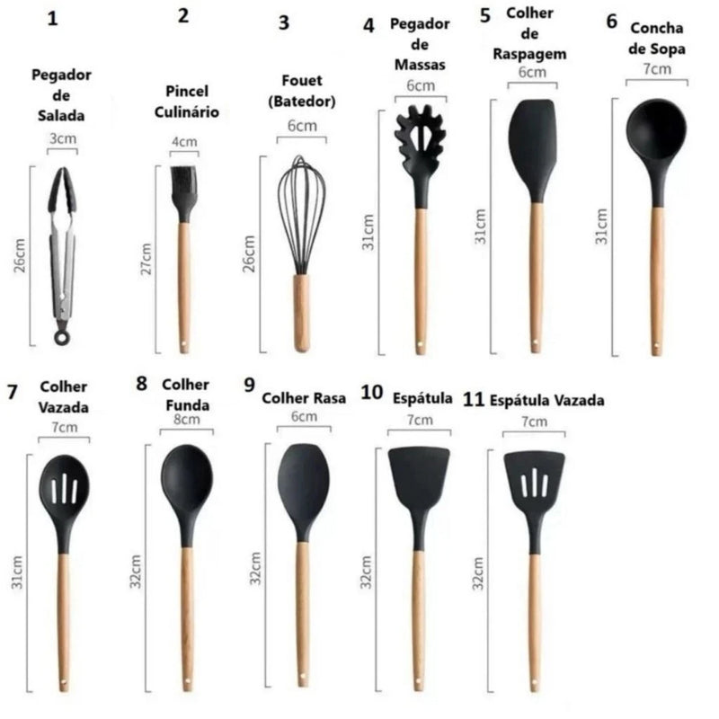 Conjunto de colheres de silicone Sv7®- O que faltava em sua cozinha!